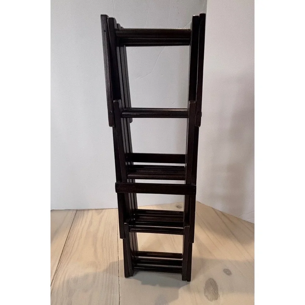 Vintage Wood‎ Accordion Folding Wine Rack 10 Bottle Capacity Dark Brown Espresso